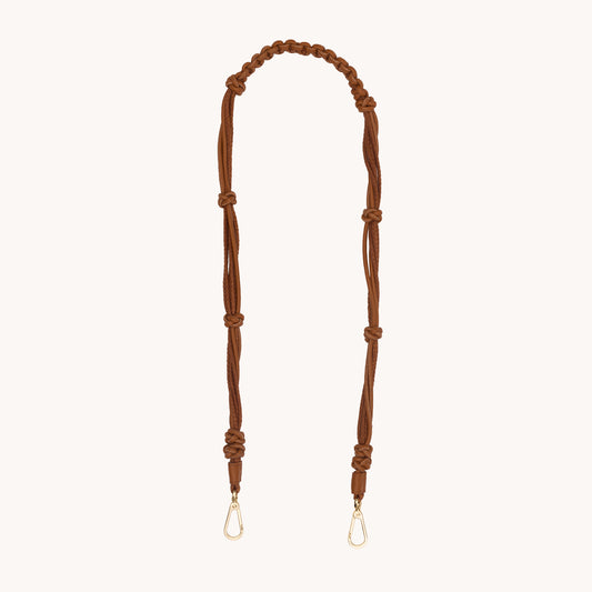 Knotted-Long-Strap-Cocoa-G-Front-View