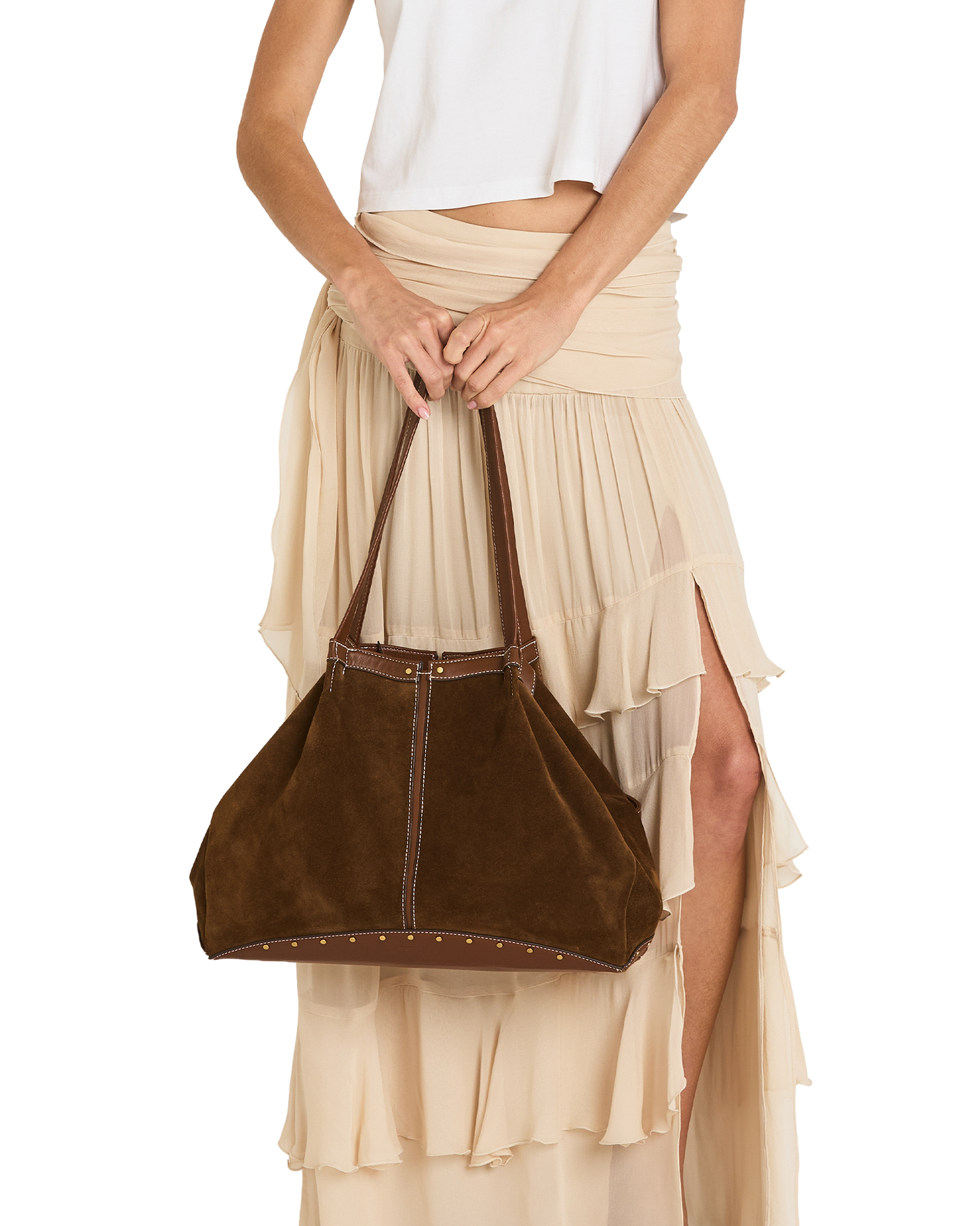 Meryl Carryall | Cinnamon Suede/Antique Gold