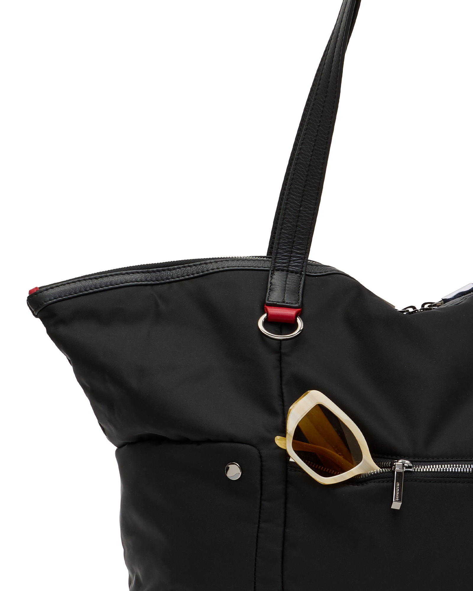 Zoe-Tote-Black-Nylon-GM-Front-View-Detail