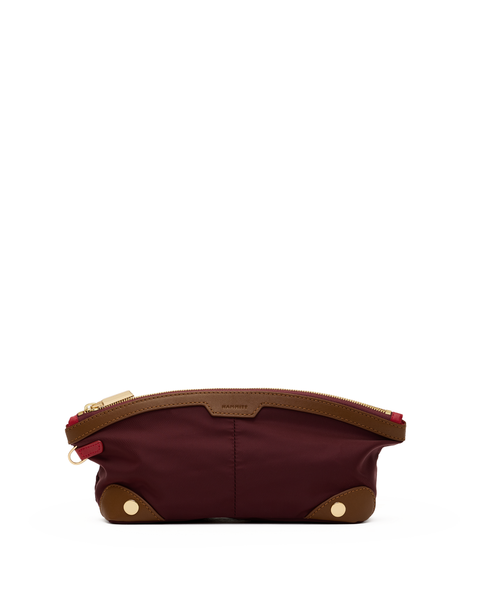 Nicky-Travel-Pouch-Short-Wine-Nylon-G-Front-View