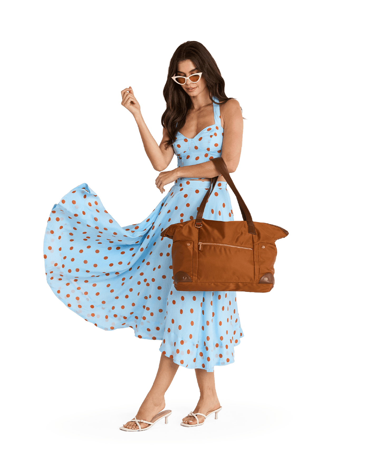 Zoe-Tote-Amber-Nylon-G-Model-View-4