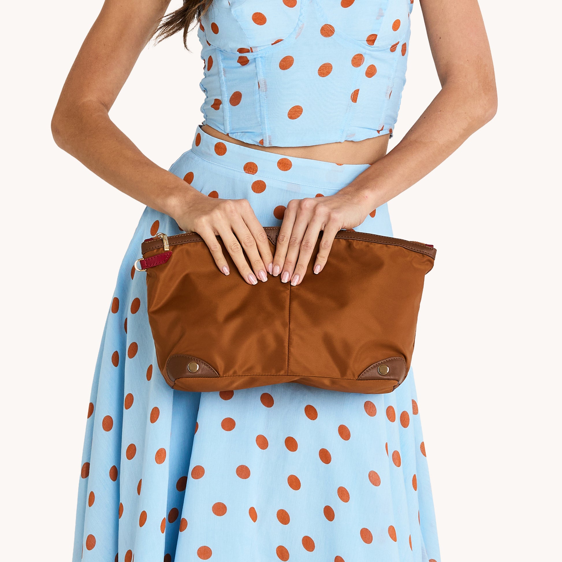 Nicky-Travel-Pouch-Lrg-Amber-Nylon-G-Model-View