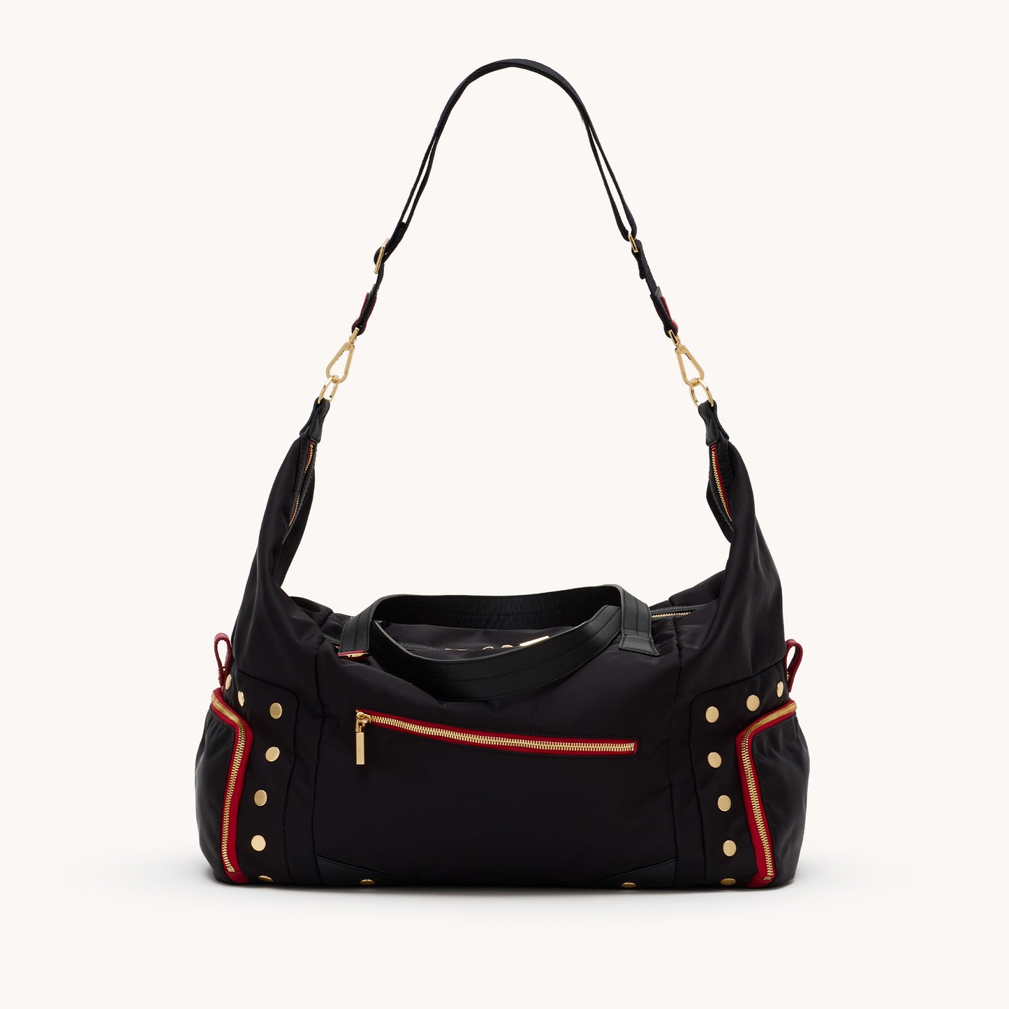 Ivy-Weekender-Black-Nylon-G-Red-Zip-Crossbody-View-2