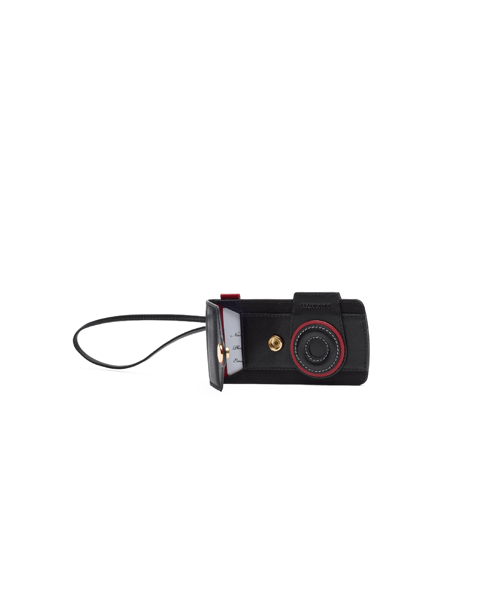 Camera-Luggage-Tag-Black-Nylon-G-Front-View-Detail