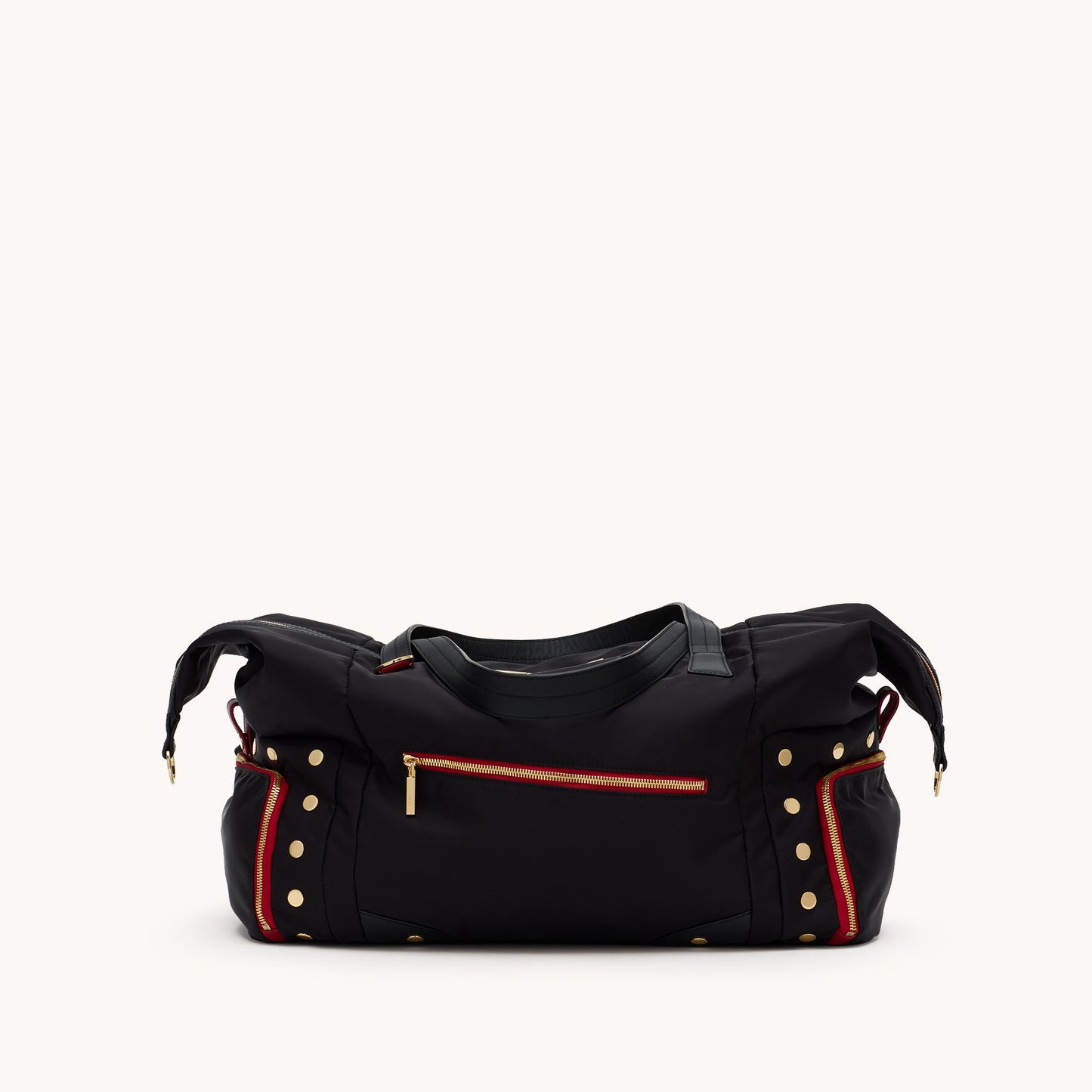 Ivy-Weekender-Black-Nylon-G-Red-Zip-Detail-View-2