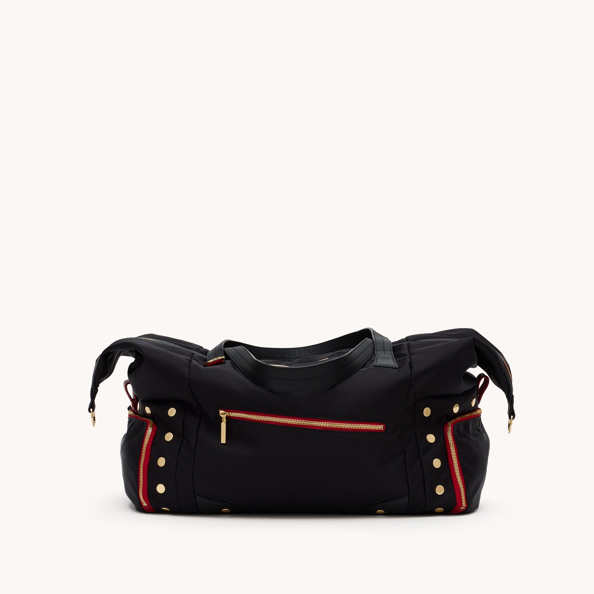 Ivy-Weekender-Black-Nylon-G-Red-Zip-Detail-View-2