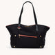 Zoe-Tote-Black-Nylon-G-Red-Zip-Front-View