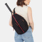 Courtside-Sling-Black-BG-Red-Zip-Model-View