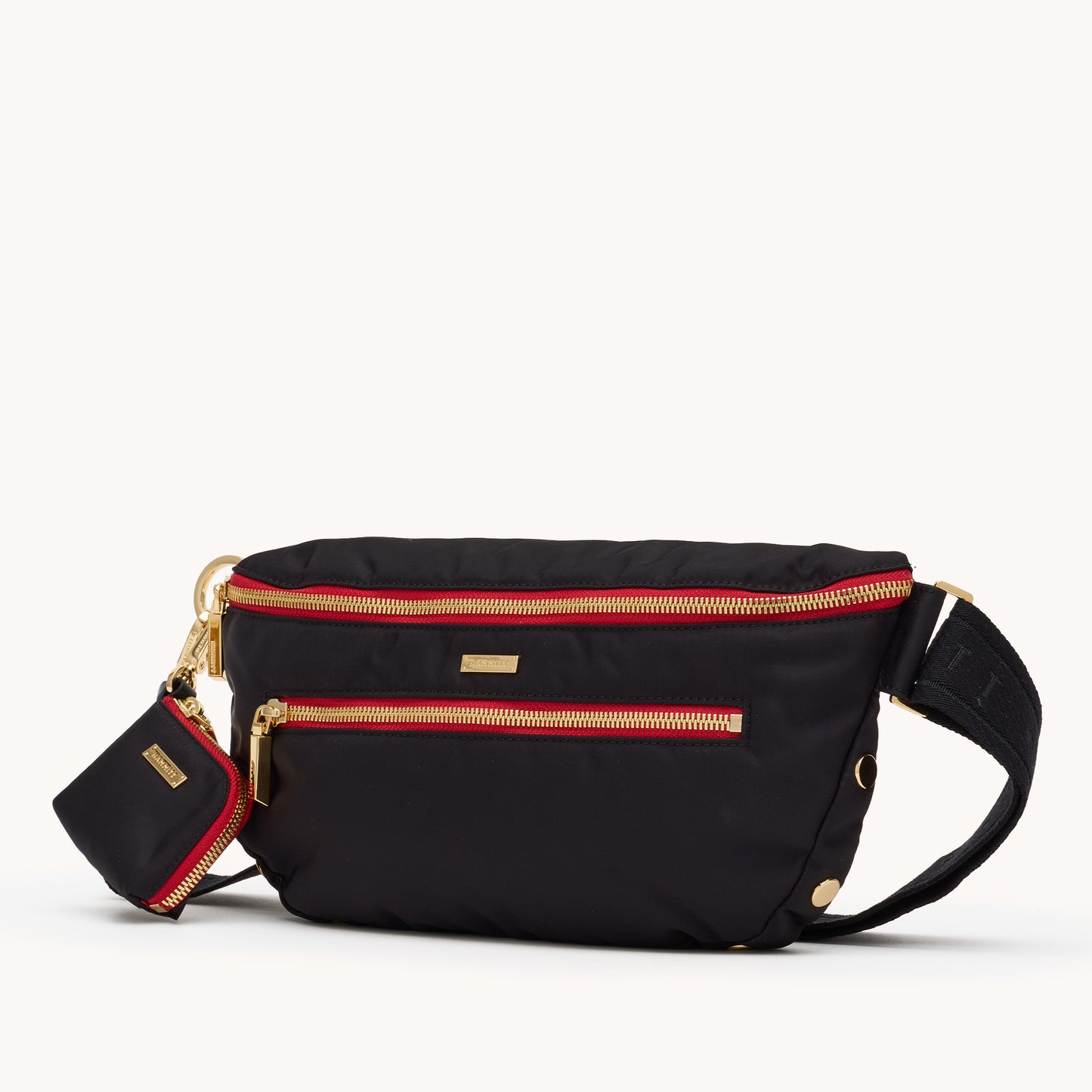 Charles-Crossbody-Lrg-Black-Nylon-G-Red-Zip-Front-View-2