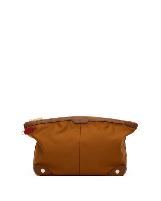 Nicky-Travel-Pouch-Lrg-Amber-Nylon-G-Front-View