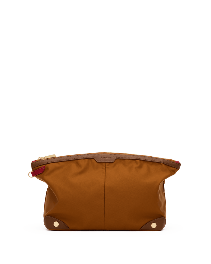 Nicky Travel Pouch | Amber Nylon/Gold | Lrg