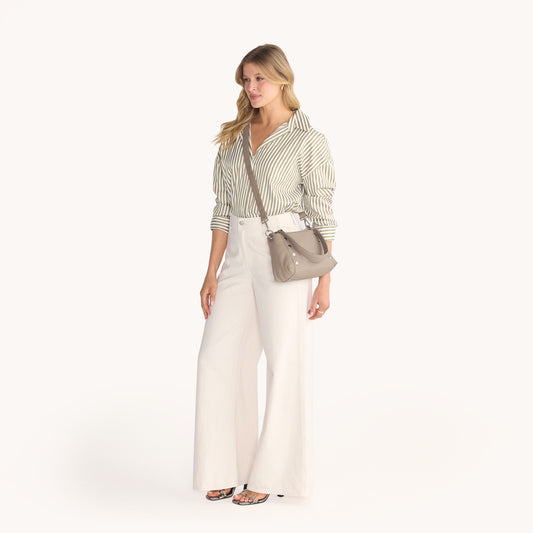 Model height is 5'8.5''