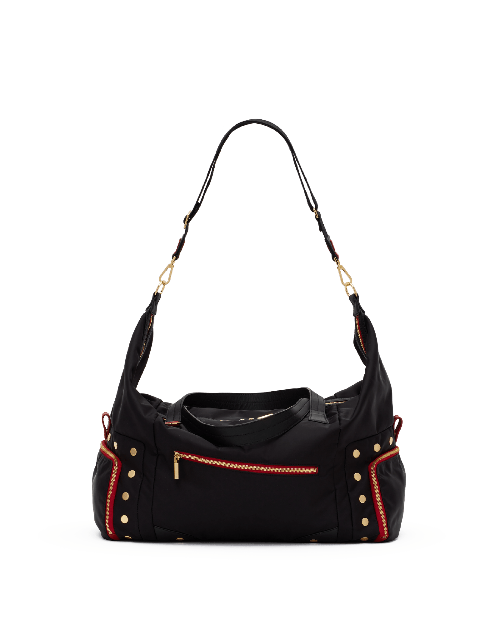Ivy-Weekender-Black-Nylon-G-Red-Zip-Crossbody-View-2