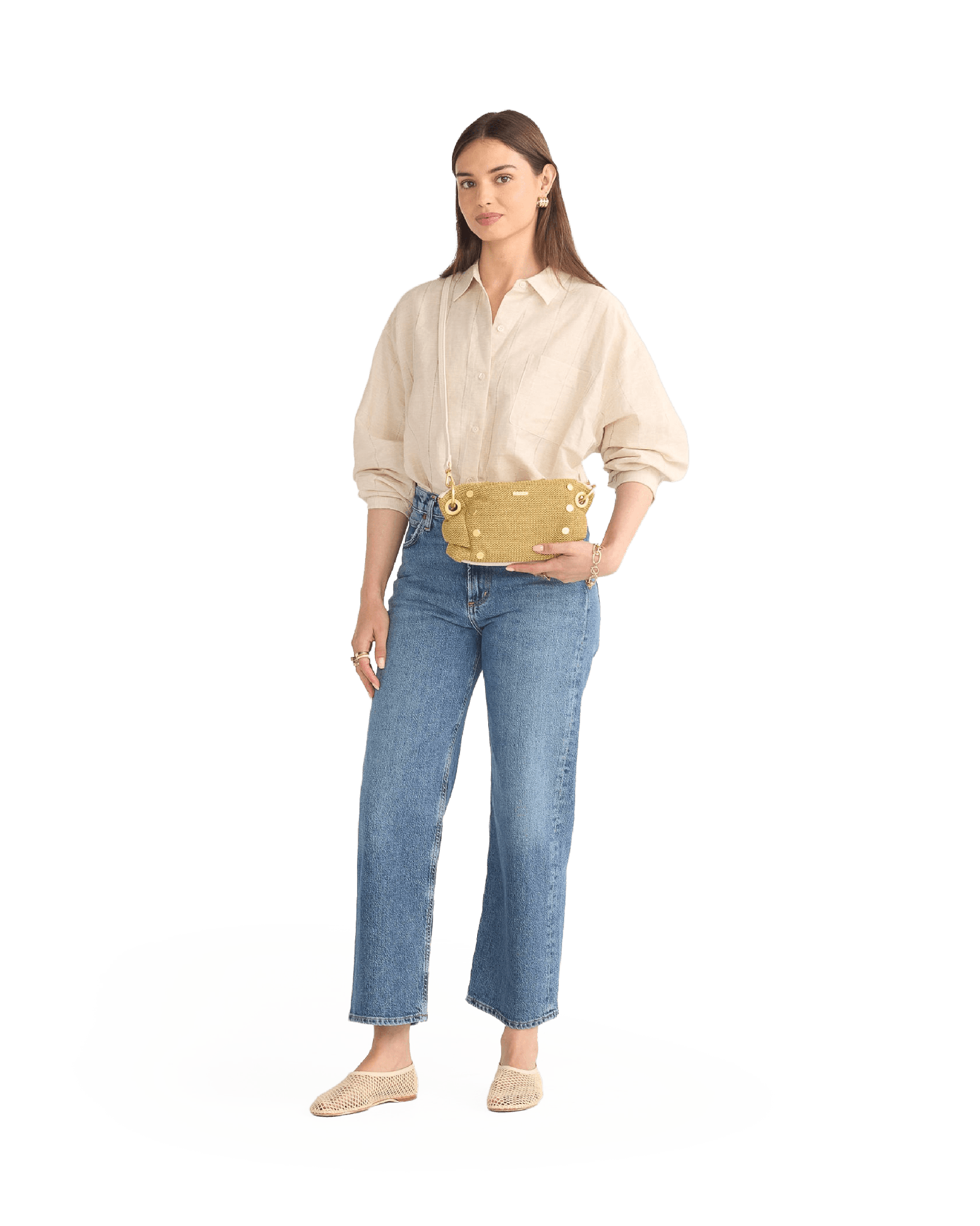 Daniel-Crossbody-Clutch-Sml-Calla-Lily-White-Raffia-BG-Model-View
