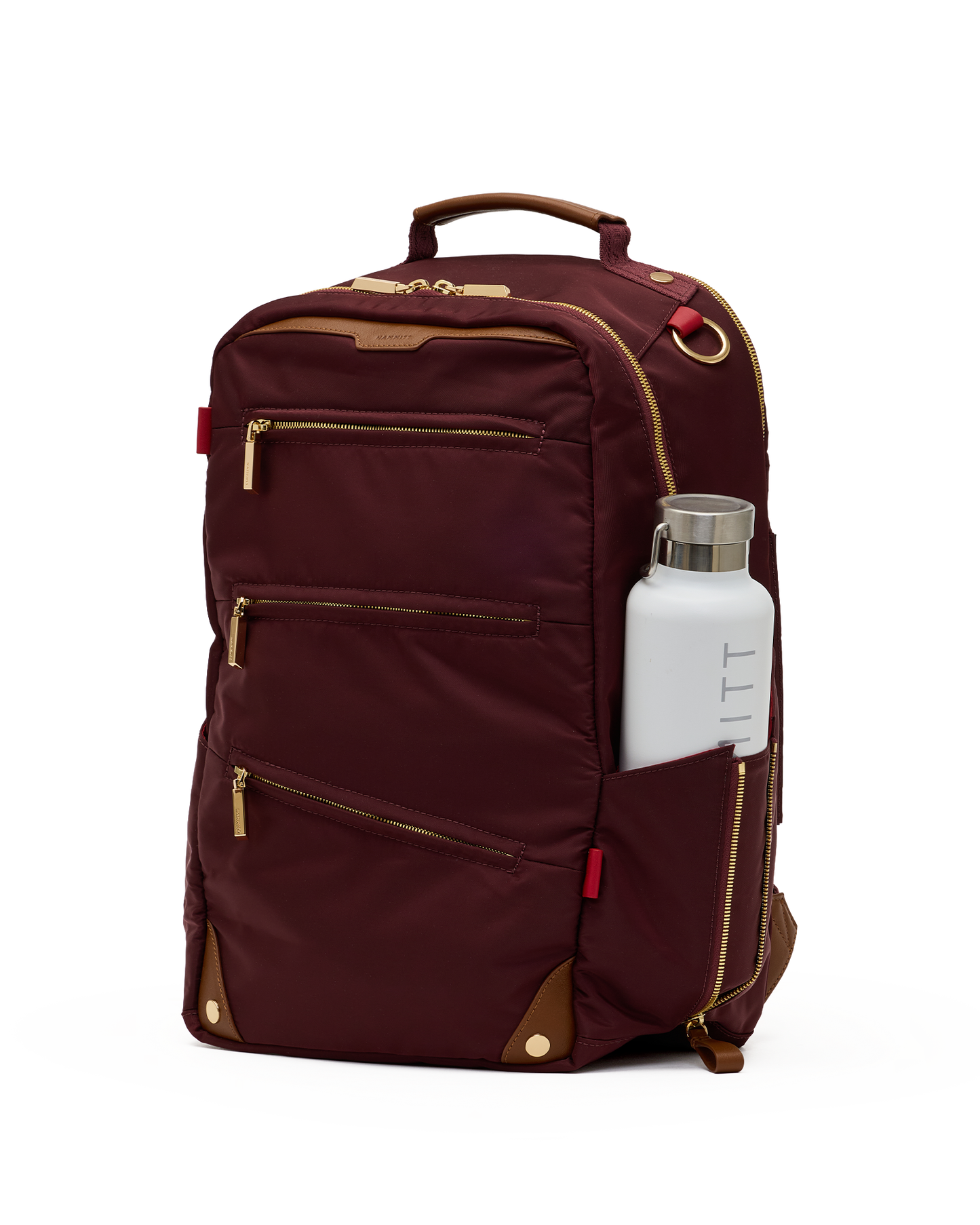 Eden-Backpack-Wine-Nylon-G-Front-View-3