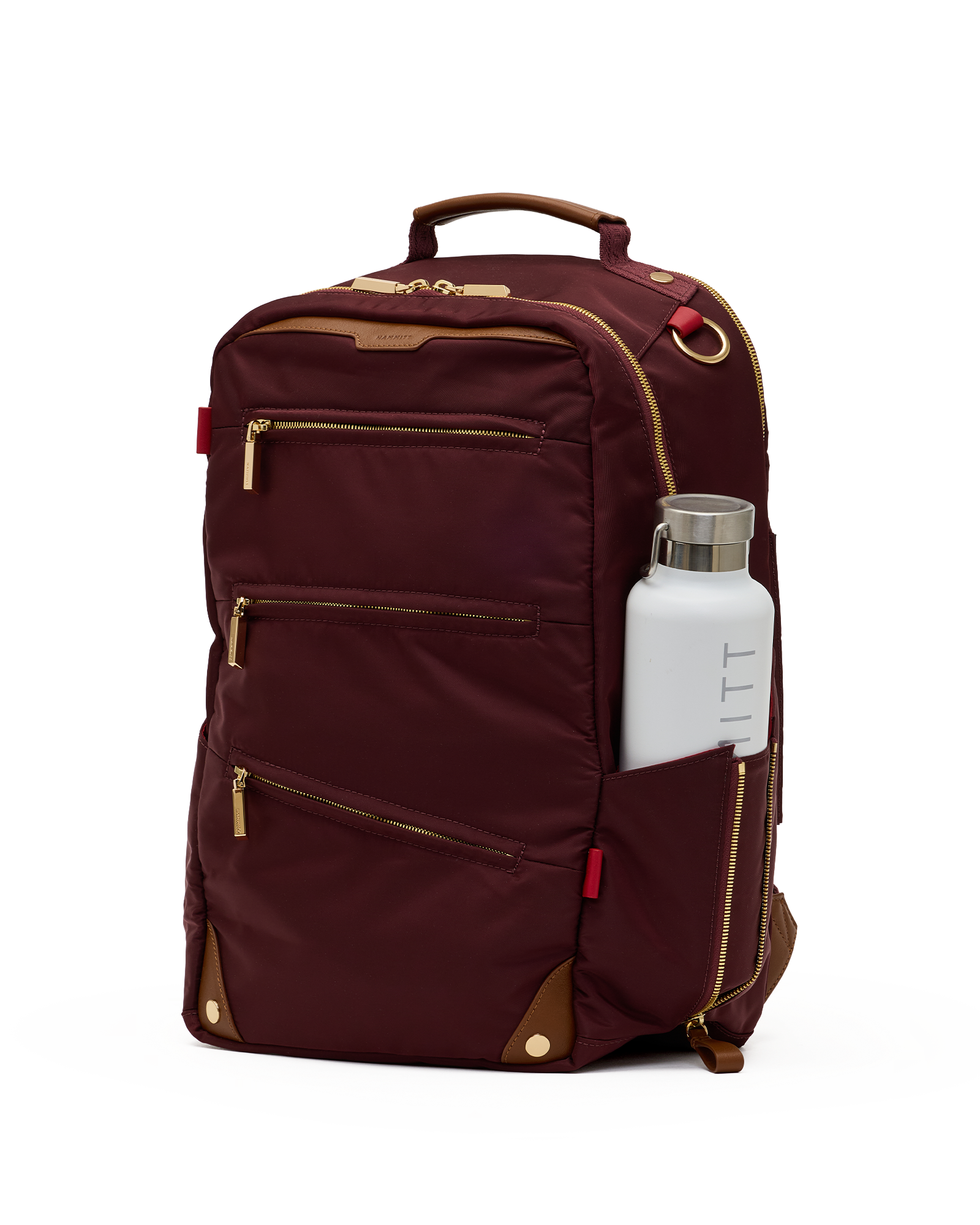 Eden-Backpack-Wine-Nylon-G-Front-View-3