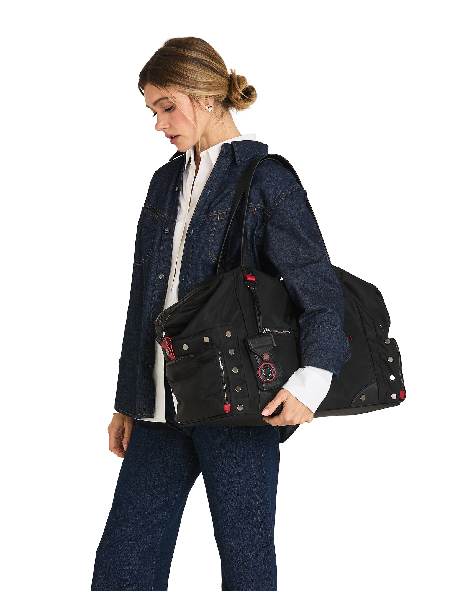 Ivy-Weekender-Black-Nylon-GM-Model-View