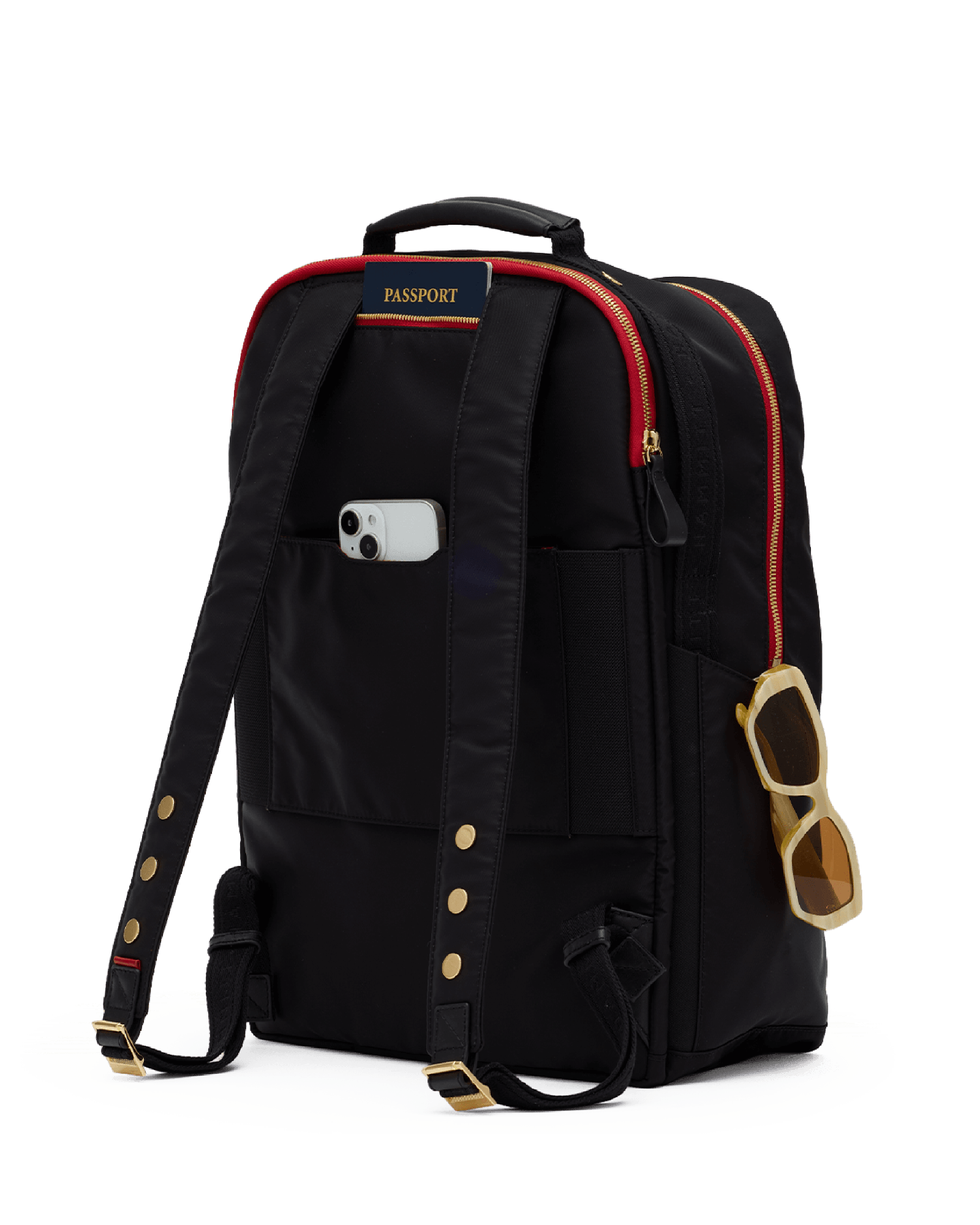 Eden-Backpack-Black-Nylon-G-Red-Zip-Back-View-Detail