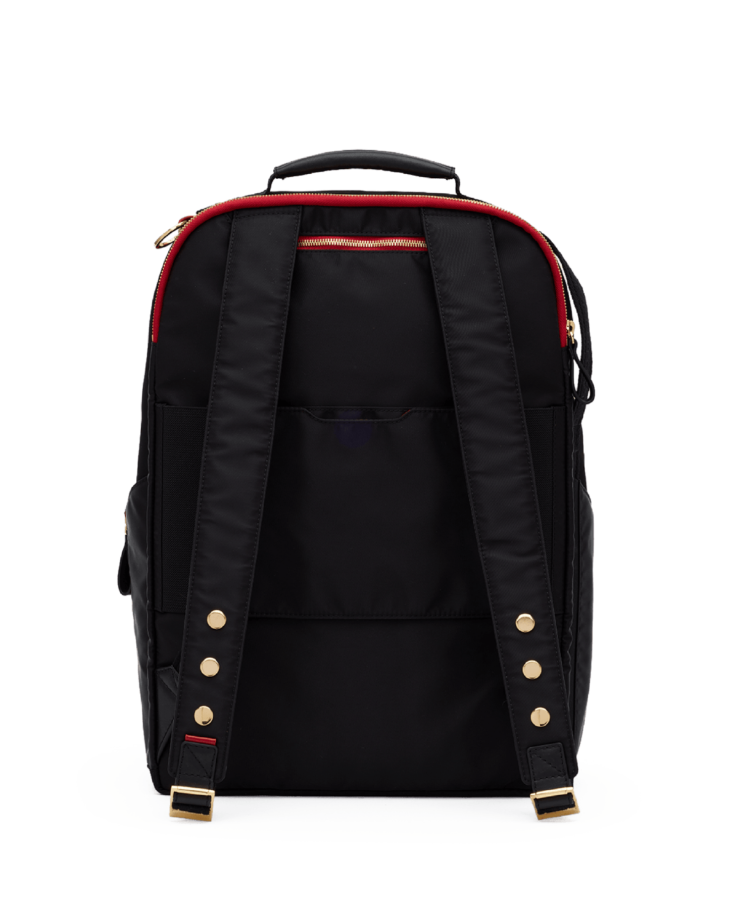 Eden-Backpack-Black-Nylon-G-Red-Zip-Back-View