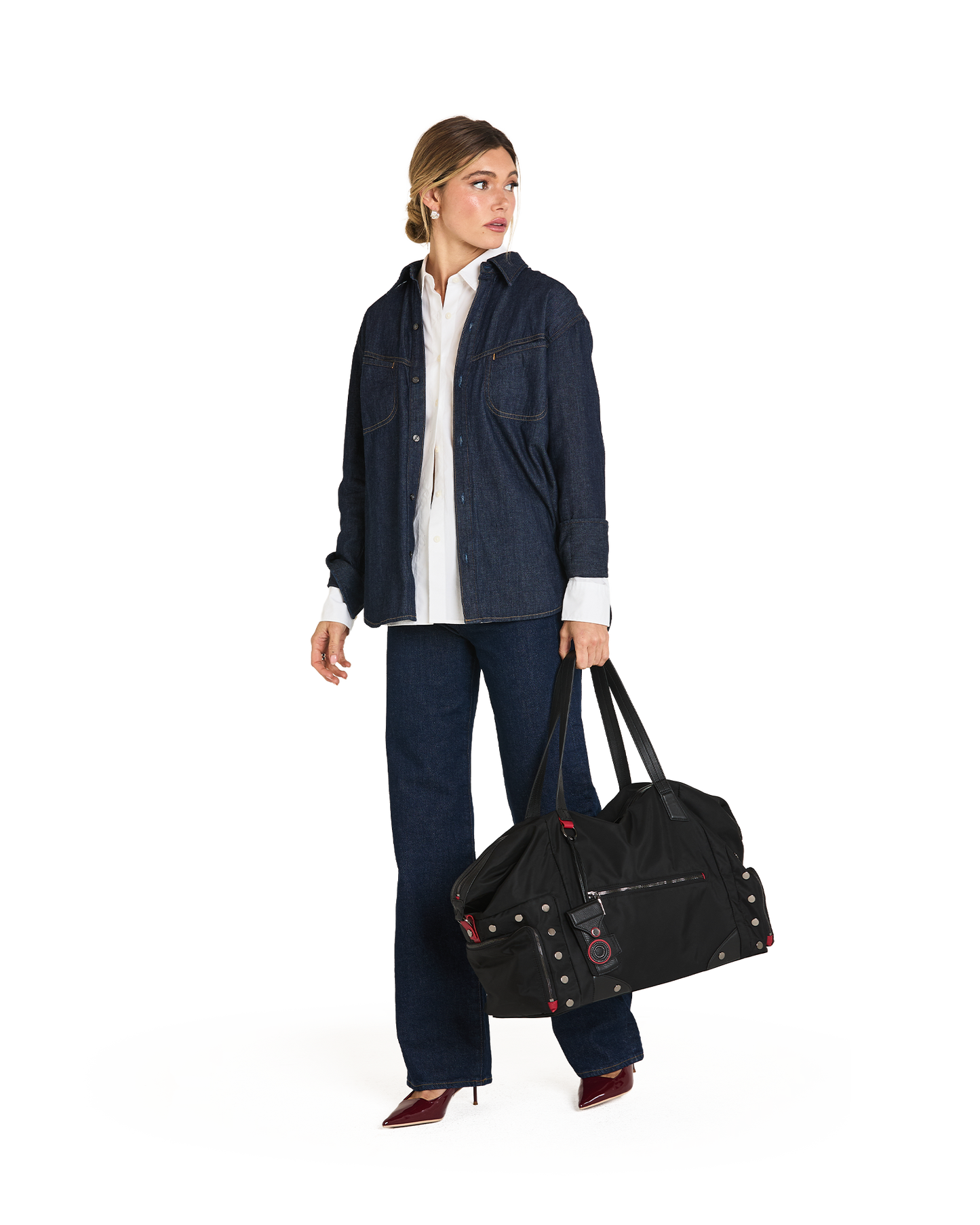 Ivy-Weekender-Black-Nylon-GM-Model-View-2