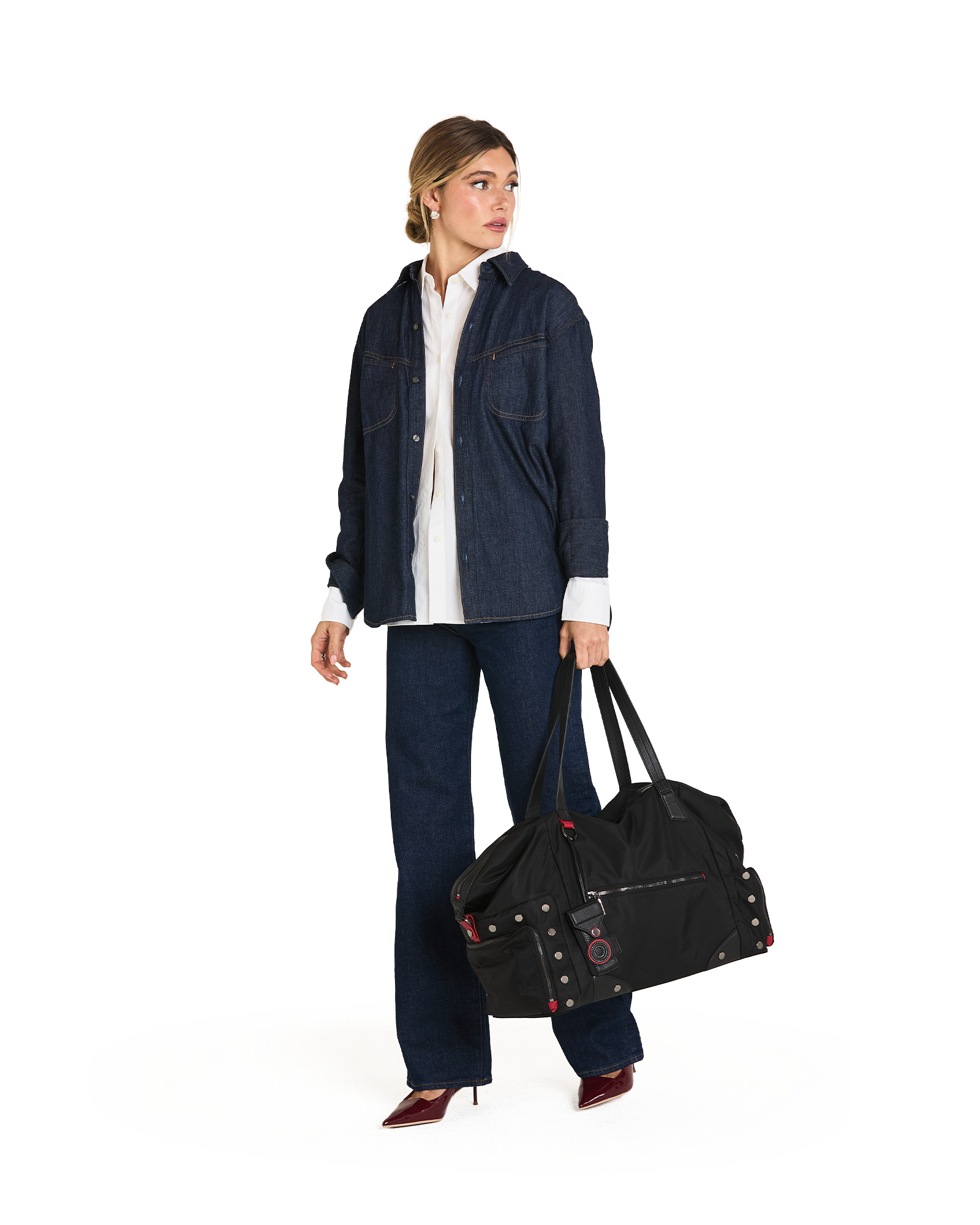 Ivy-Weekender-Black-Nylon-GM-Model-View-2