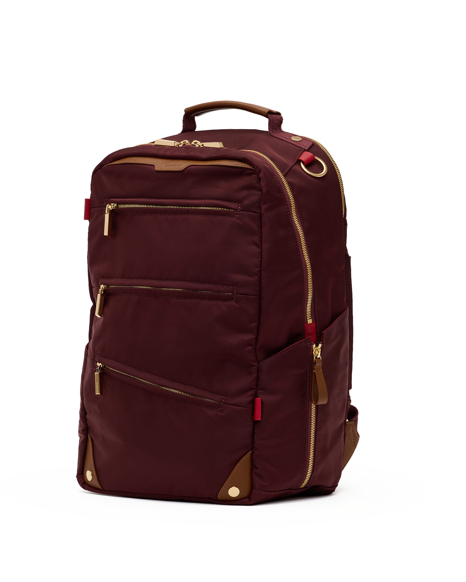 Eden-Backpack-Wine-Nylon-G-Front-View