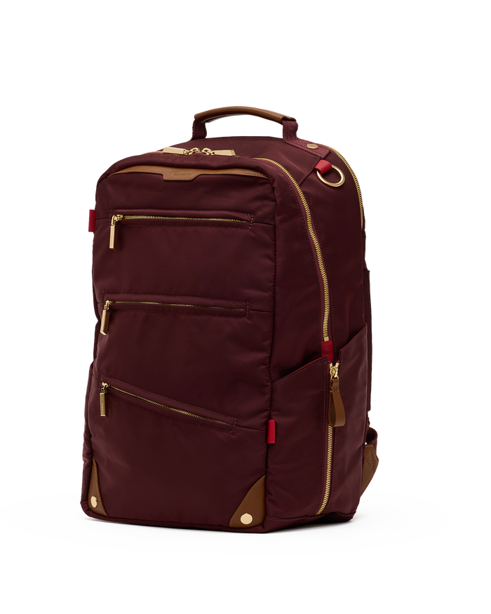 Eden Backpack | Wine Nylon/Gold