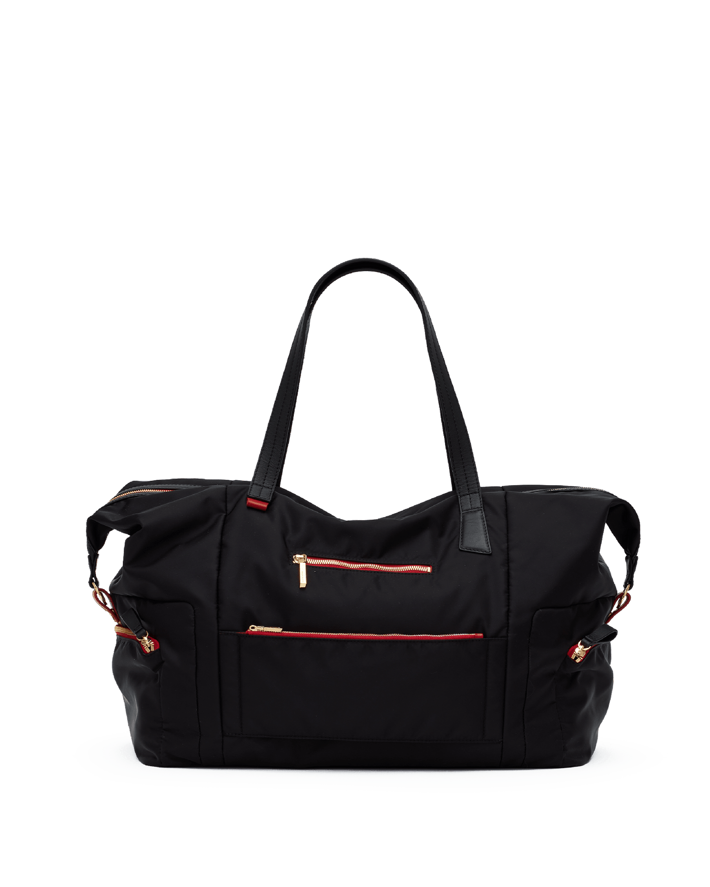 Ivy-Weekender-Black-Nylon-G-Red-Zip-Detail-View-1
