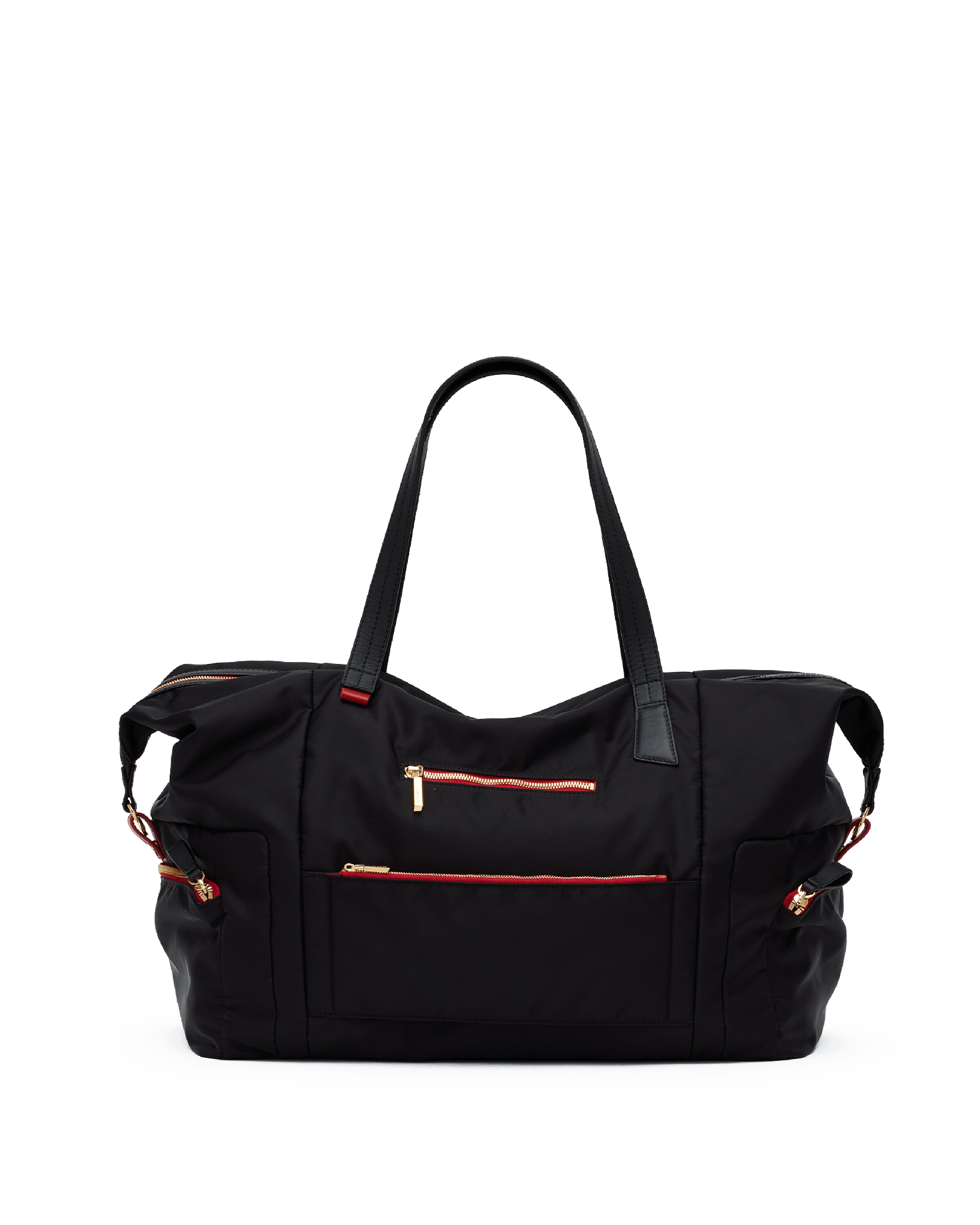 Ivy-Weekender-Black-Nylon-G-Red-Zip-Detail-View-1