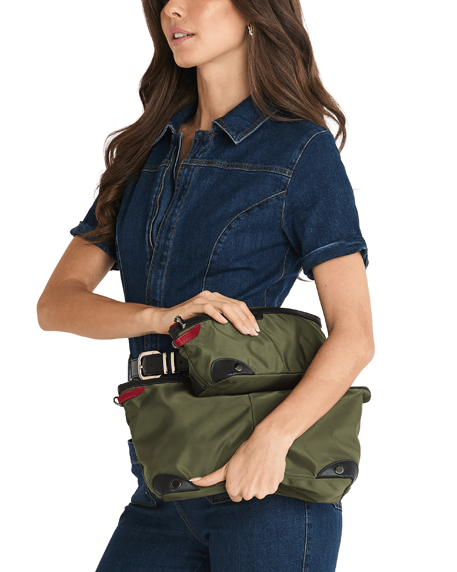 Nicky-Travel-Pouch-Short-Jade-Nylon-GM-Model-View