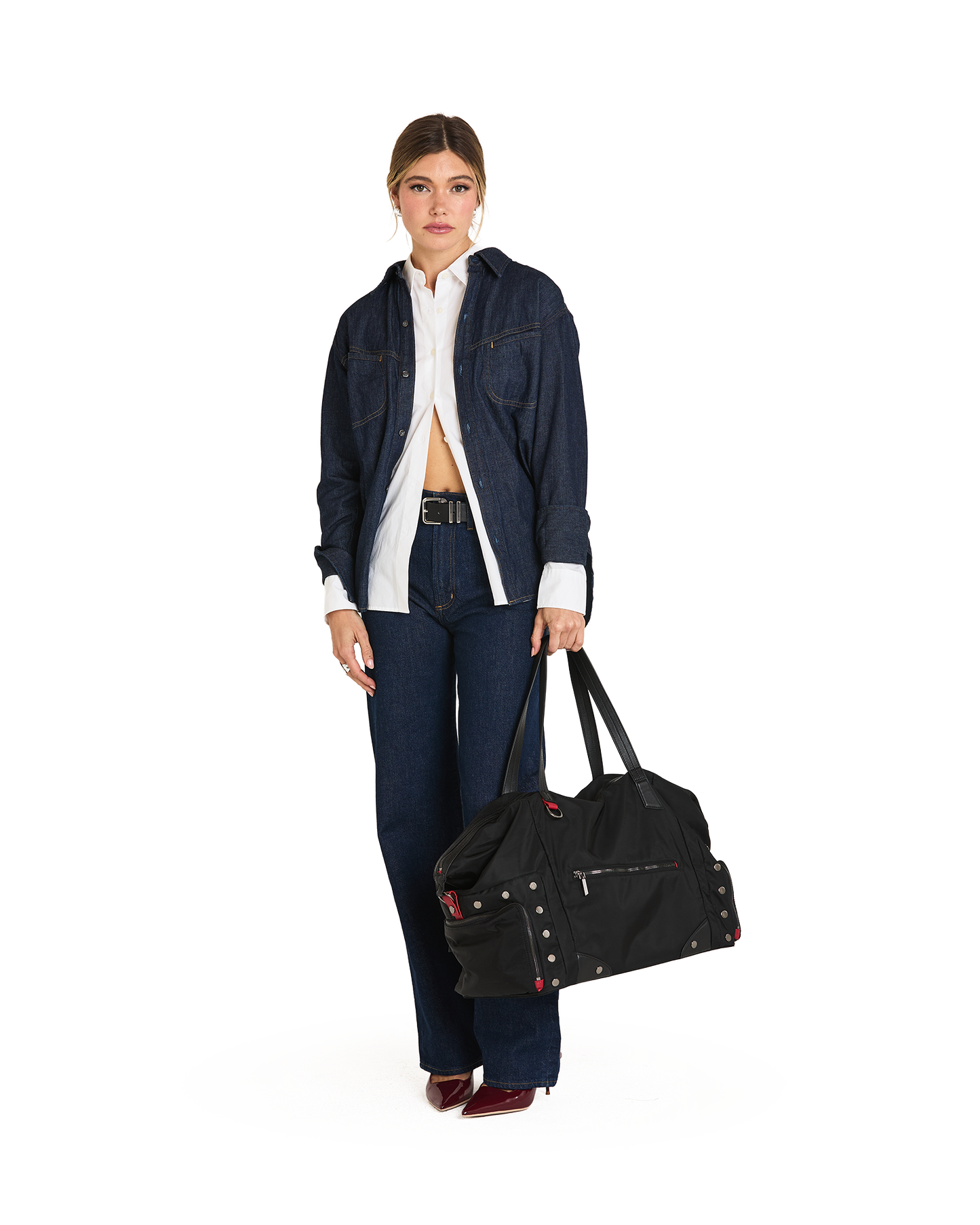 Ivy-Weekender-Black-Nylon-GM-Model-View-3