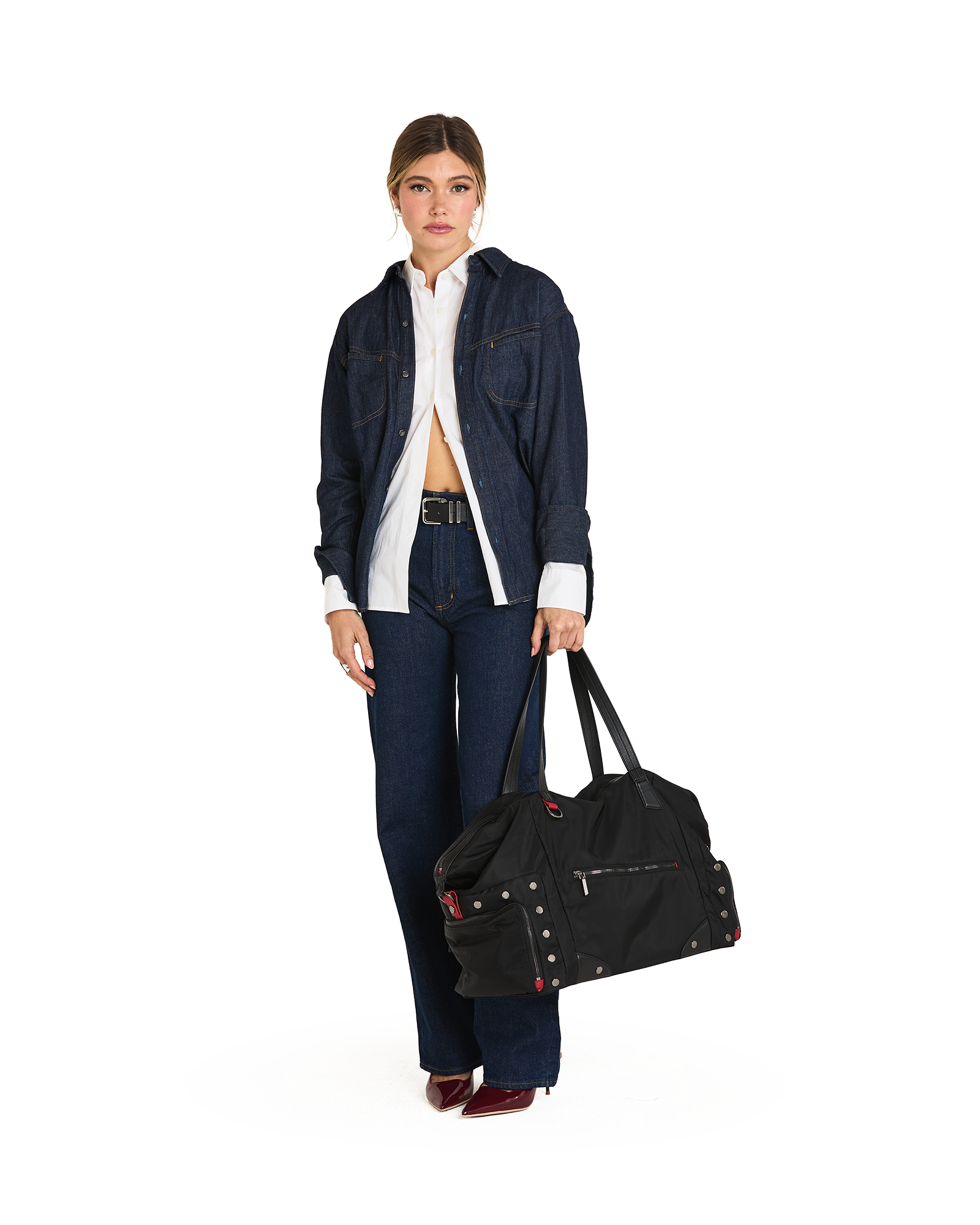 Ivy-Weekender-Black-Nylon-GM-Model-View-3
