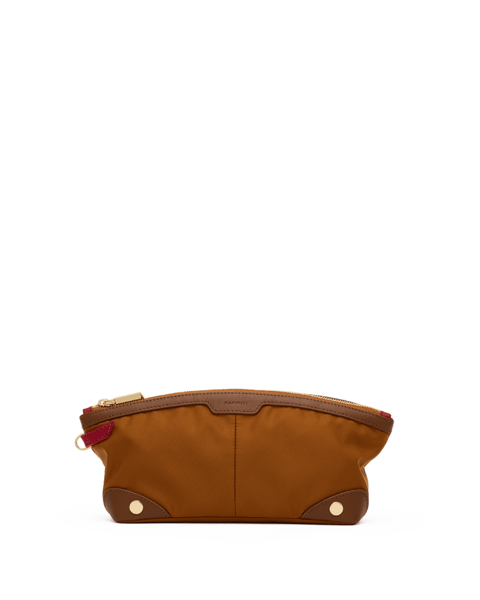 Nicky Travel Pouch | Amber Nylon/Gold