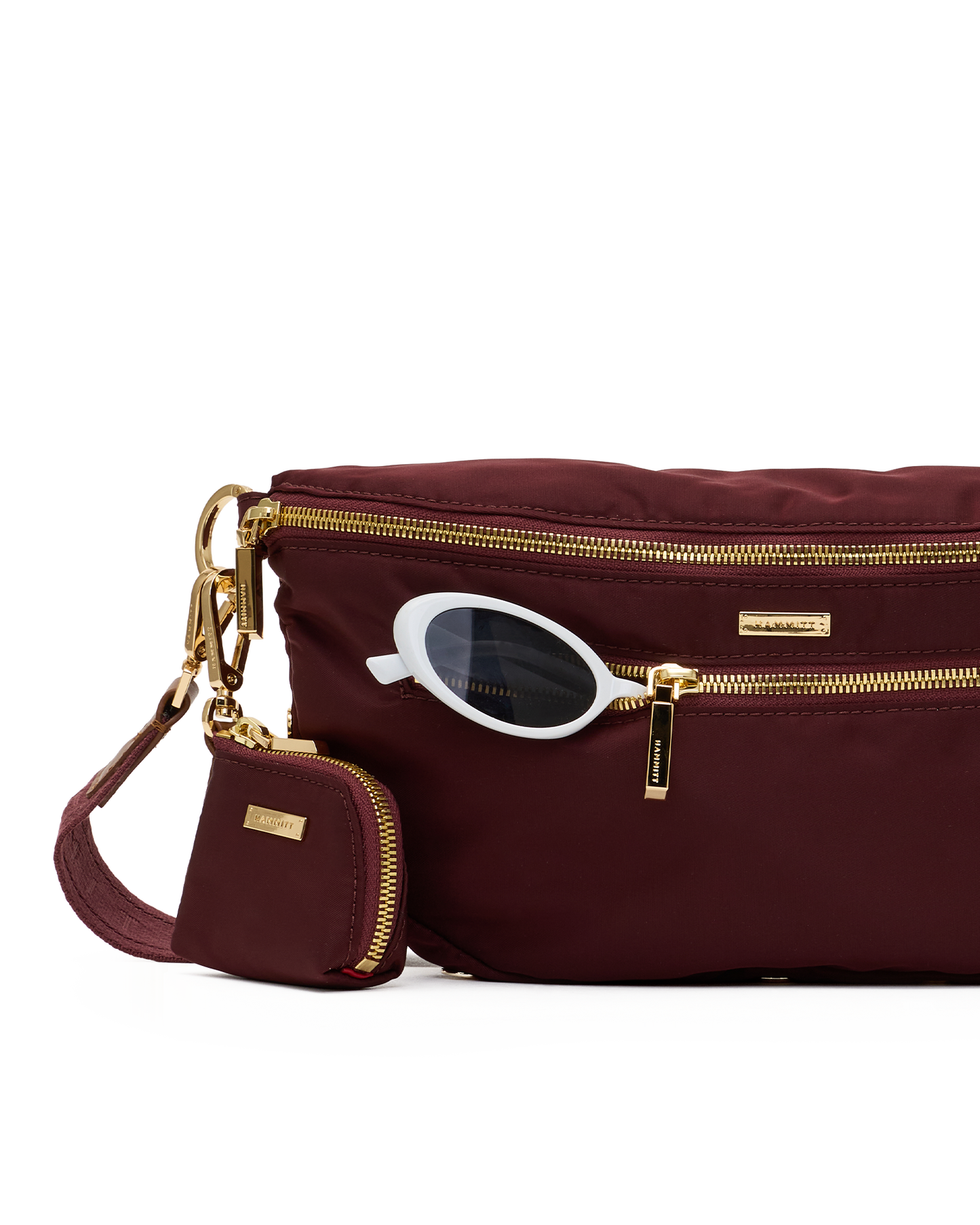 Charles-Crossbody-Lrg-Wine-Nylon-G-Front-View-Detail