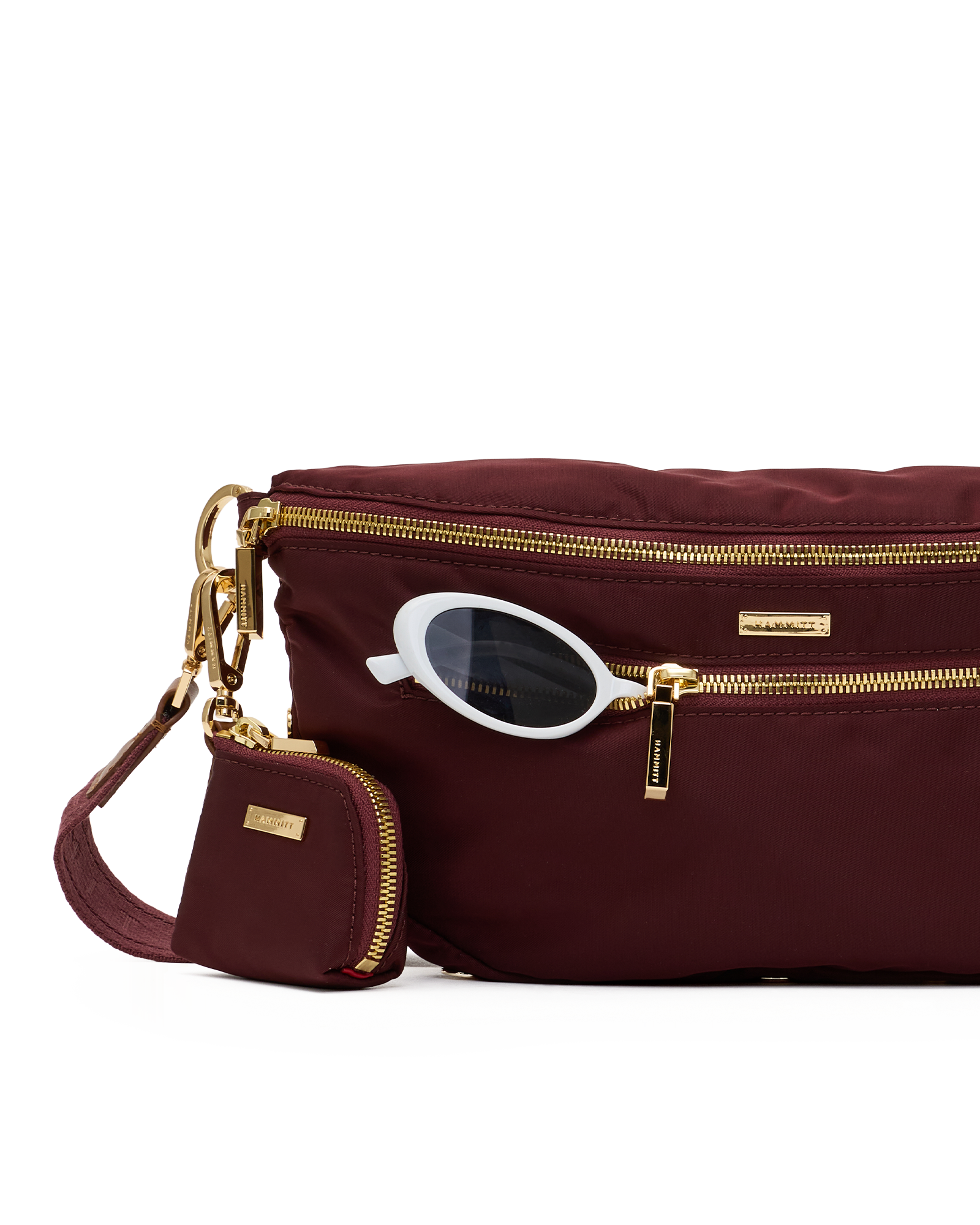 Charles-Crossbody-Lrg-Wine-Nylon-G-Front-View-Detail