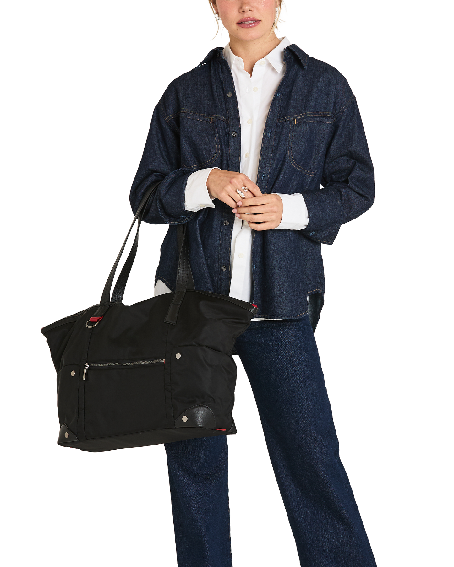 Zoe-Tote-Black-Nylon-GM-Model-View-2