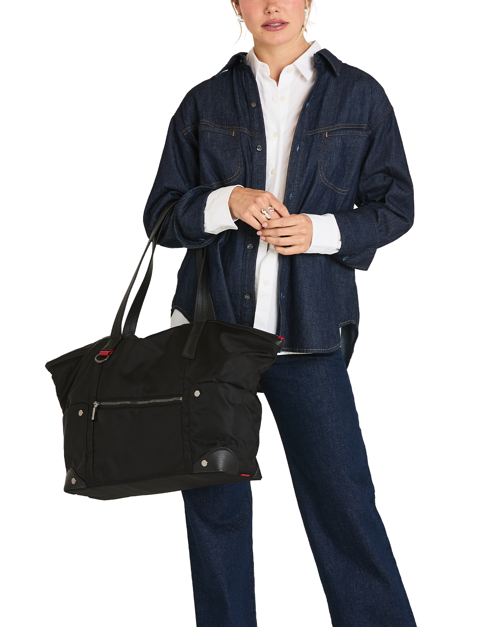 Zoe-Tote-Black-Nylon-GM-Model-View-2