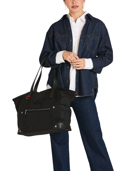 Zoe-Tote-Black-Nylon-GM-Model-View-2