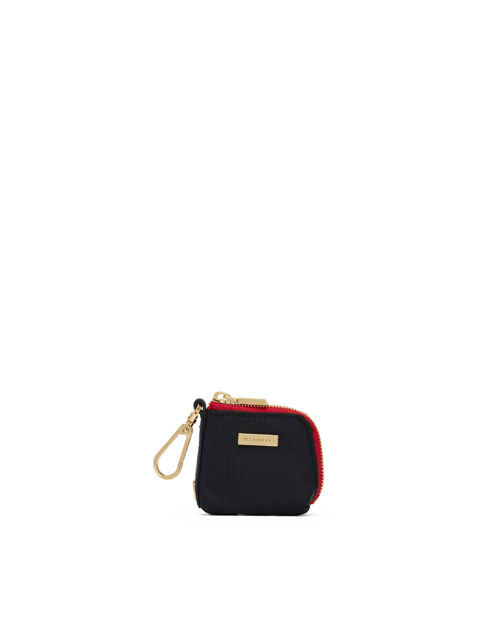 Syd-Pouch-Black-Nylon-G-Red-Zip-Front-View