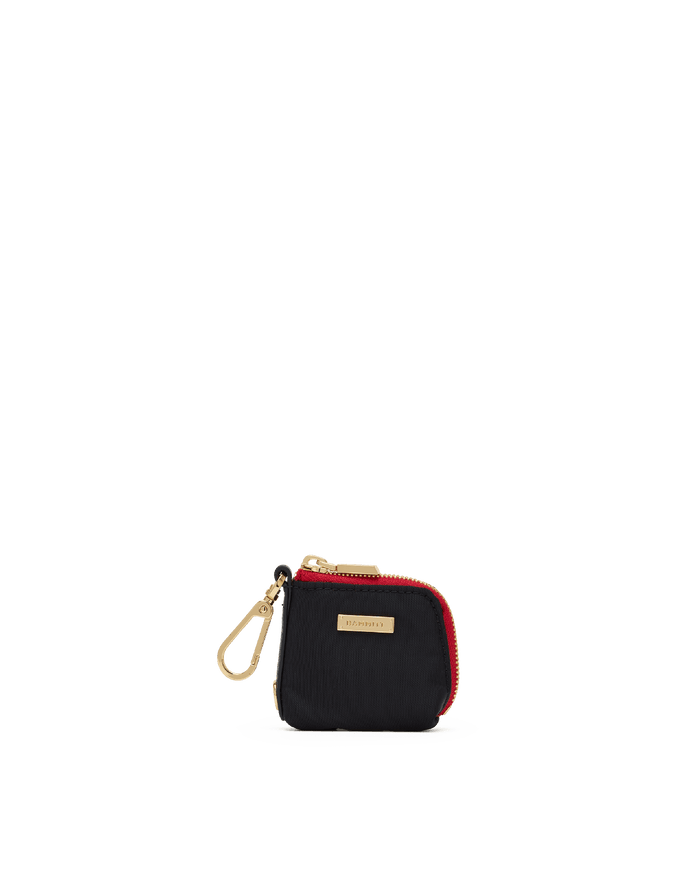 Syd Pouch | Black Nylon/Gold Red Zip