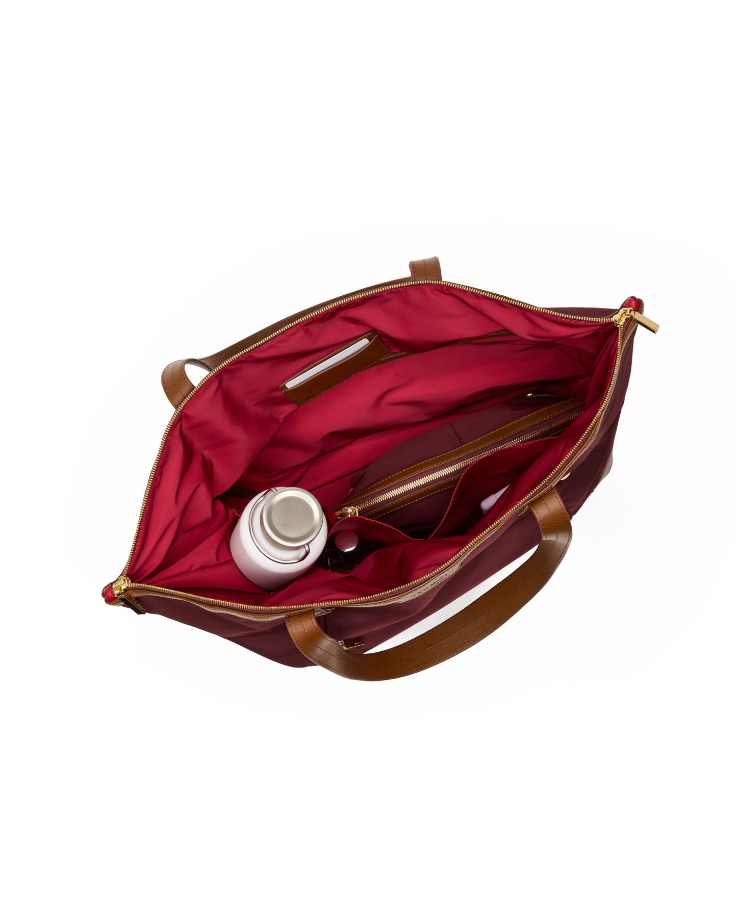 Zoe-Tote-Wine-Nylon-G-Inside-View