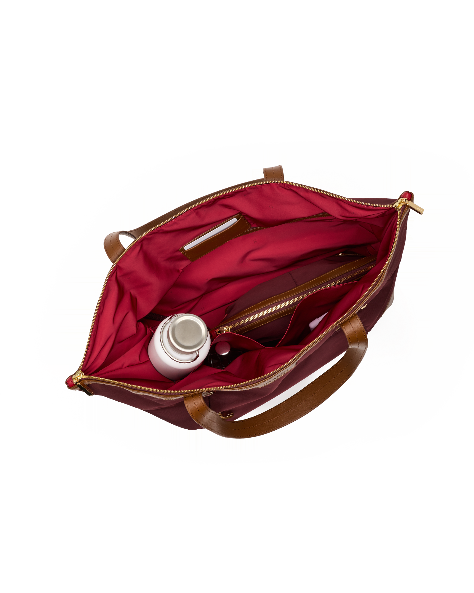 Zoe-Tote-Wine-Nylon-G-Inside-View