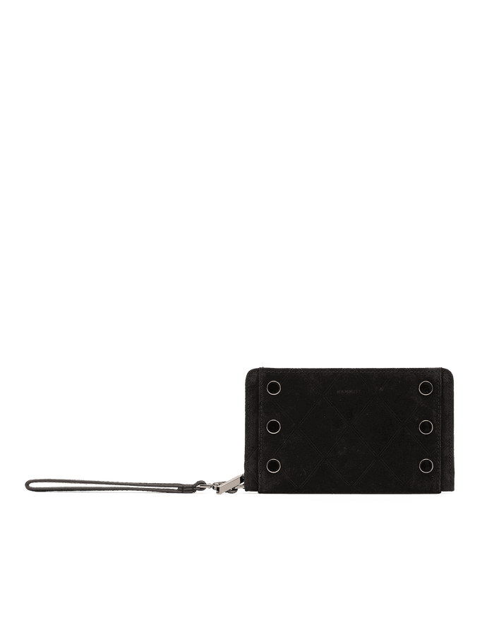 Bryant Wallet | Noir Diamond Suede/Gunmetal | Sml