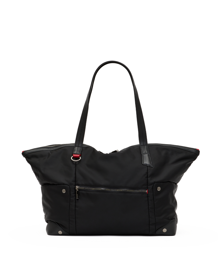 Zoe Tote | Black Nylon/Gunmetal