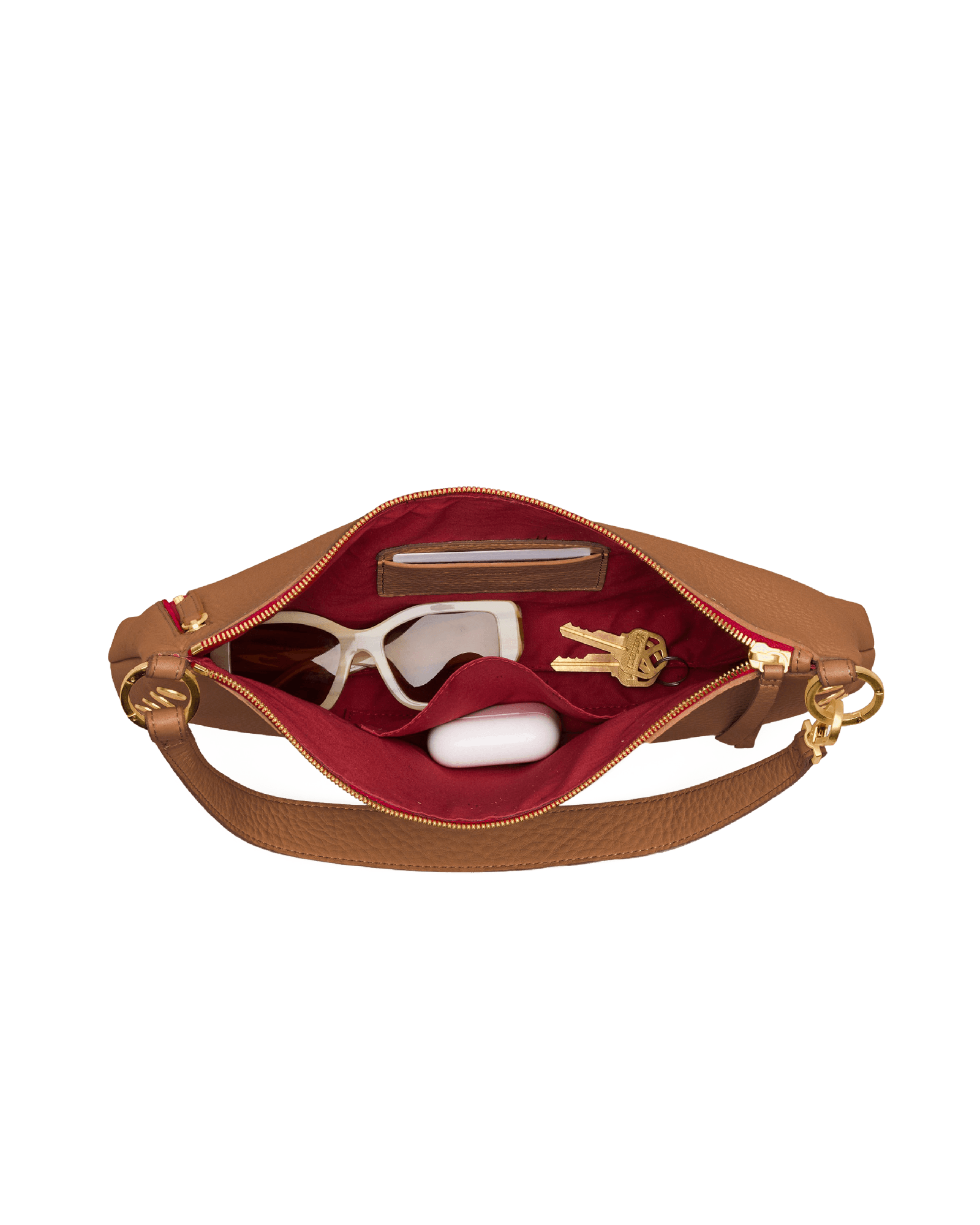 Kyle-Med-Mahogany-Pebble-BG-Red-Zip-Inside-View