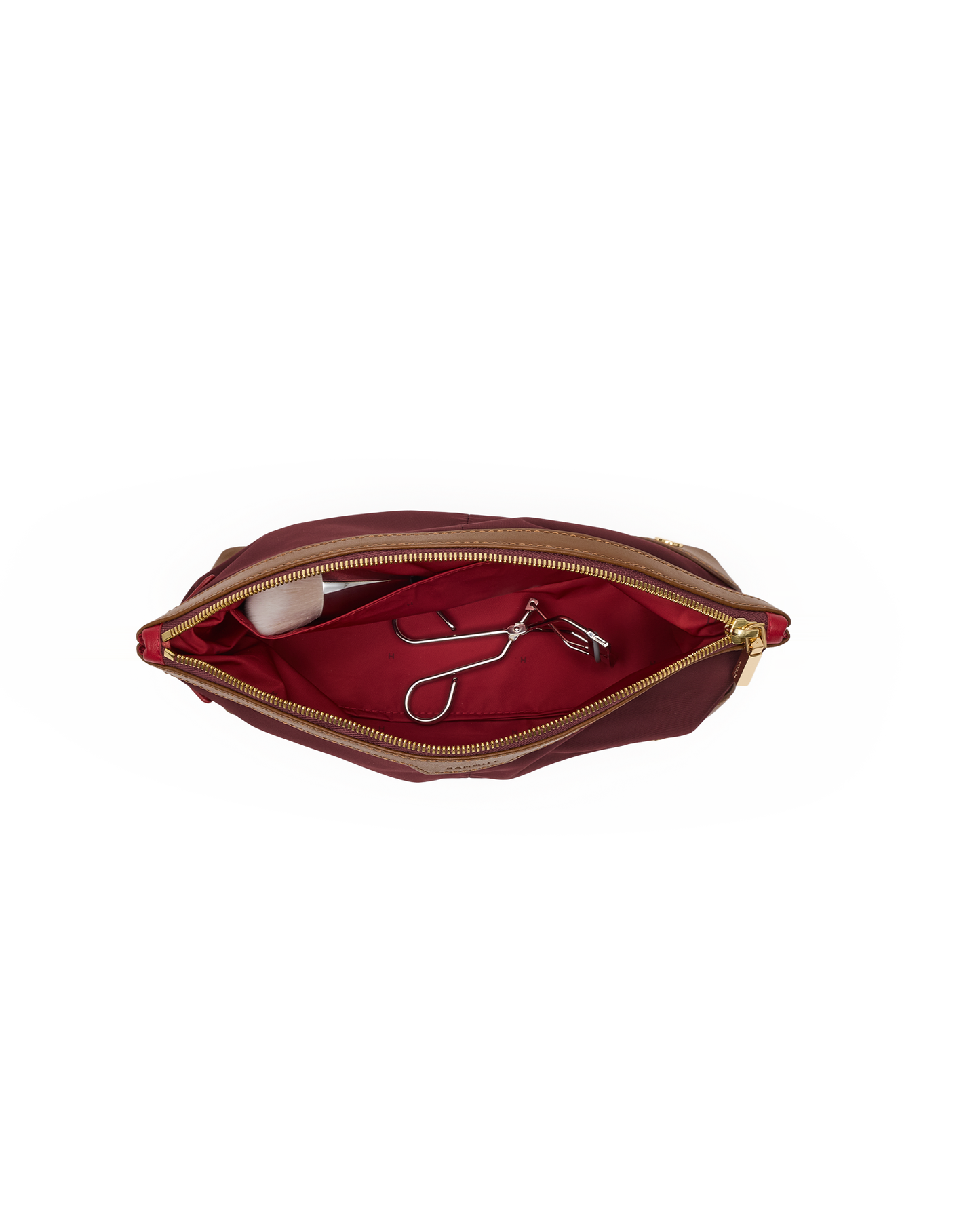 Nicky-Travel-Pouch-Short-Wine-Nylon-G-Inside-View
