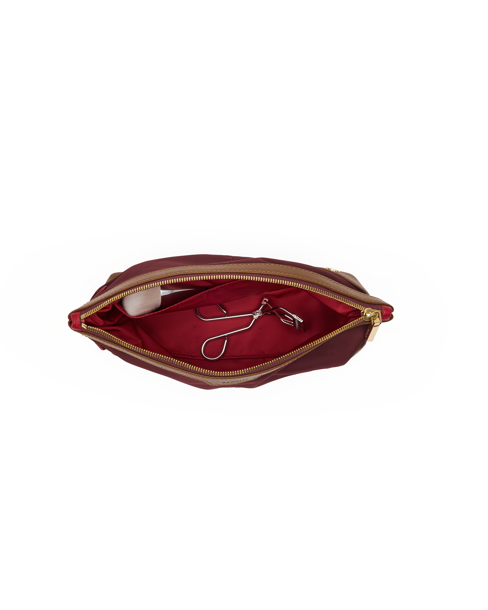 Nicky-Travel-Pouch-Short-Wine-Nylon-G-Inside-View