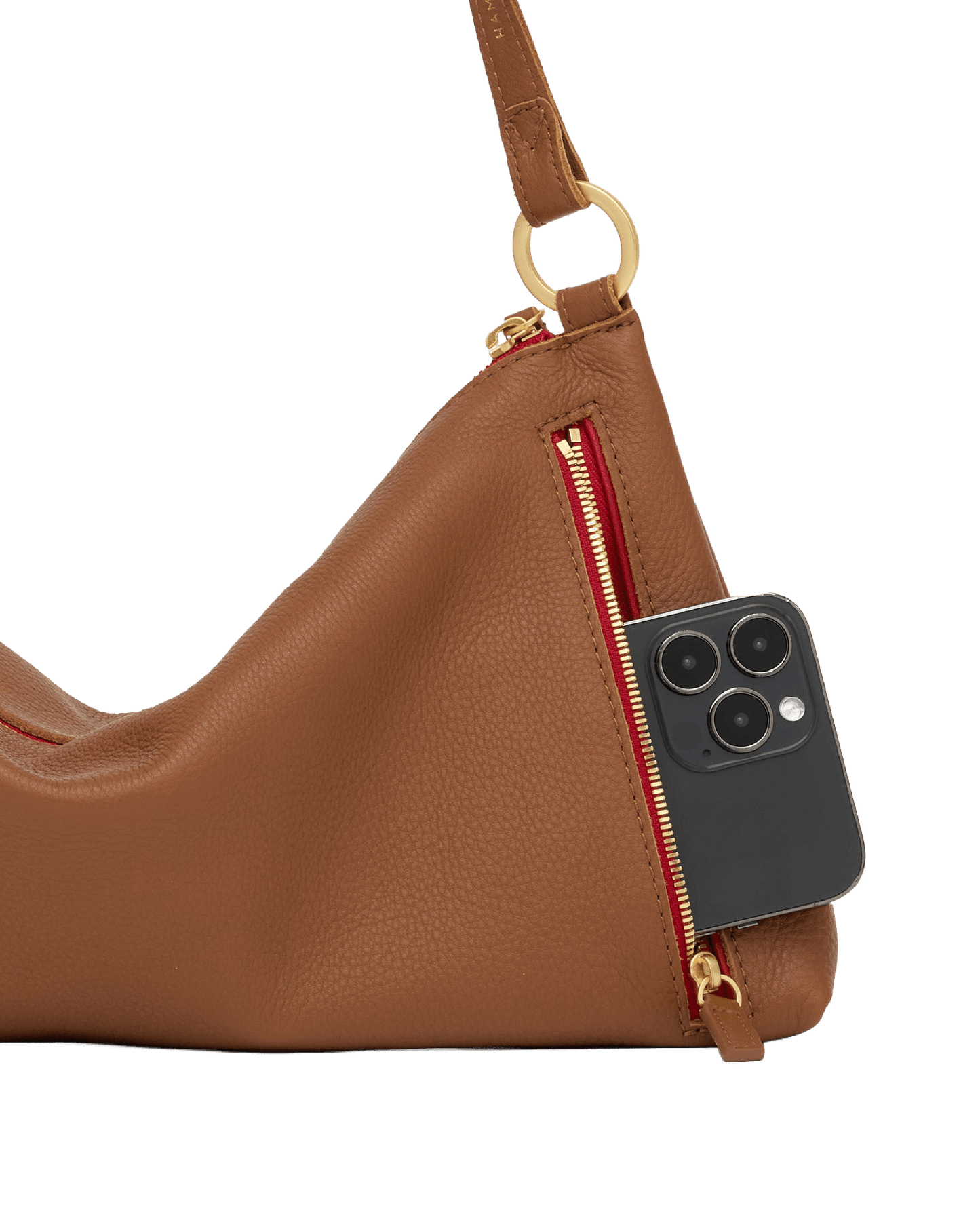 Kyle-Med-Mahogany-Pebble-BG-Red-Zip-Back-View-Detail