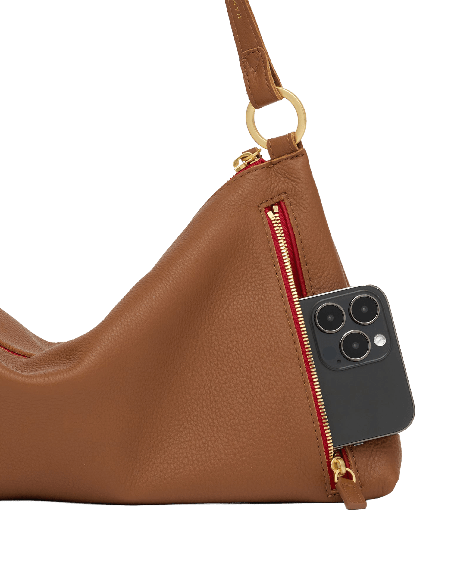 Kyle-Med-Mahogany-Pebble-BG-Red-Zip-Back-View-Detail