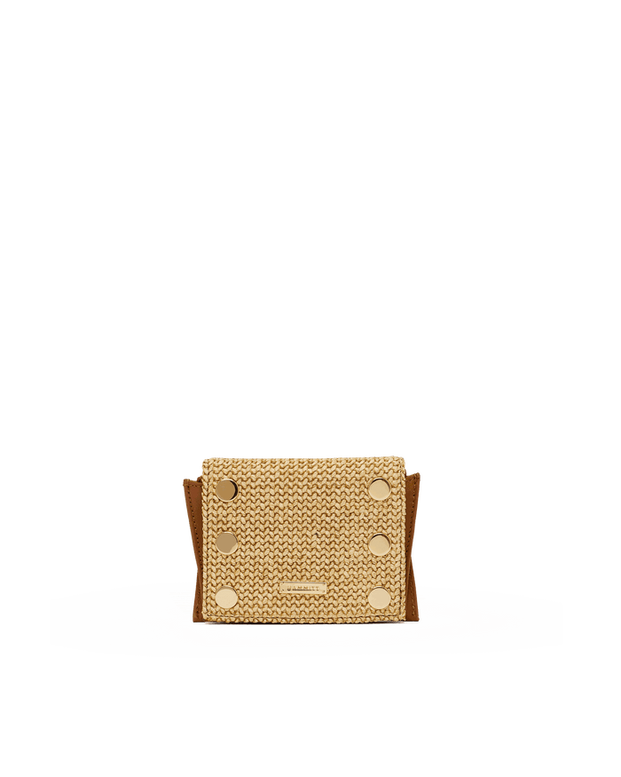 Allen Wallet | Cocoa Raffia/Gold